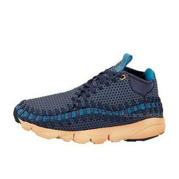 Nike Air Footscape Desert Chukka Blue Size 10 Shoe Sneaker Men Woven 443686-443